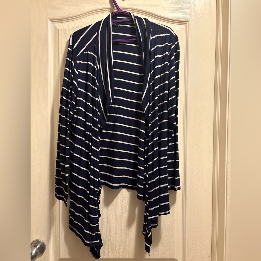 Navy Striped Women's Top